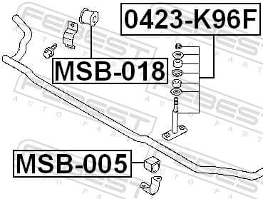Mounting, stabiliser bar MSB-005