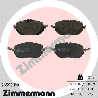 Brake Pad Set, disc brake 26592.190.1