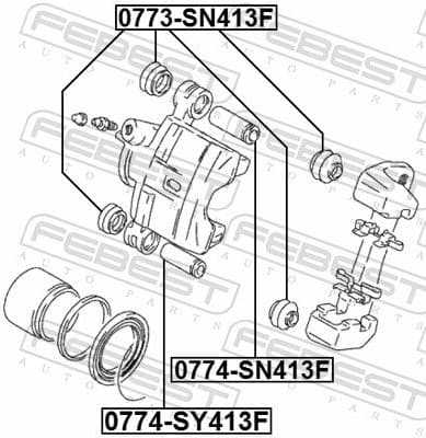 Guide Bolt, brake caliper 0774-SY413F - image 2