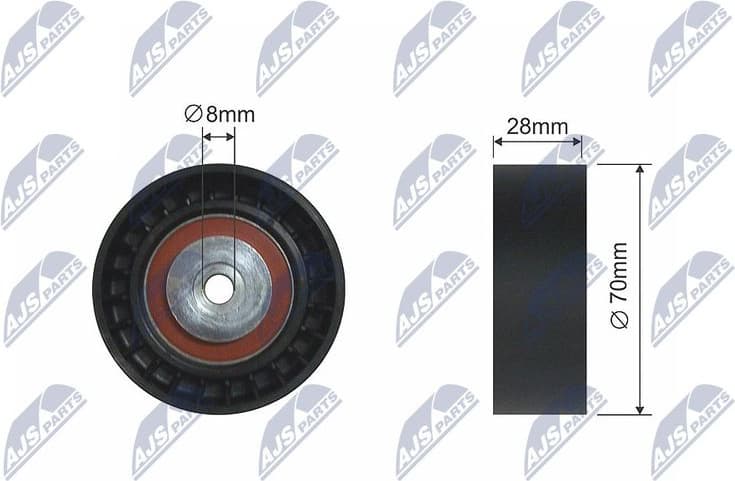 Deflection/Guide Pulley, V-ribbed belt RNK-VW-005