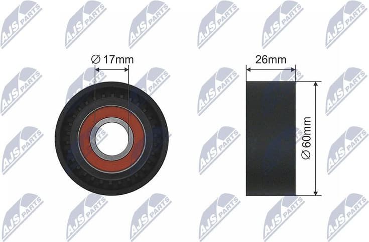 Tensioner Pulley, V-ribbed belt RNK-RE-006