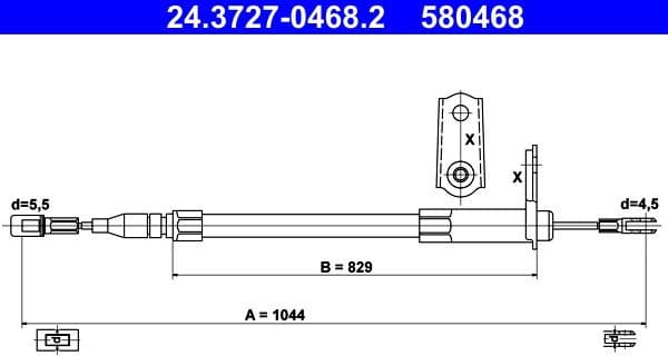 Cable Pull, parking brake 24.3727-0468.2