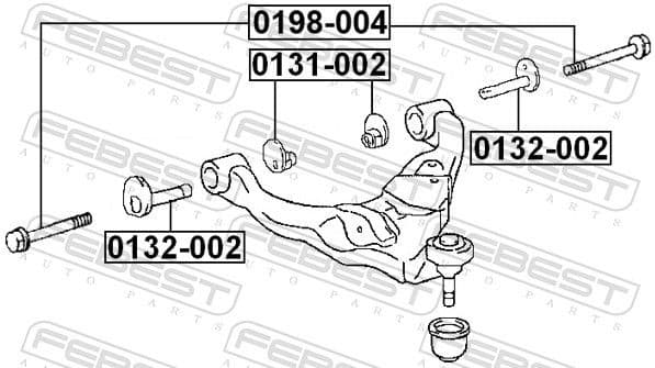 Fastening Bolt, control arm 0198-004 - image 2