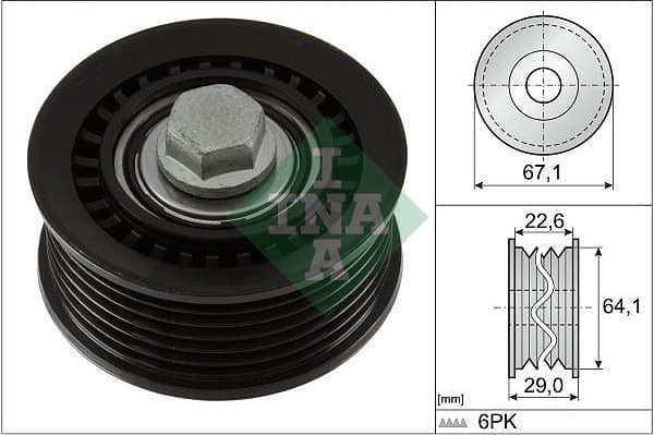 Deflection/Guide Pulley, V-ribbed belt 532 1076 10