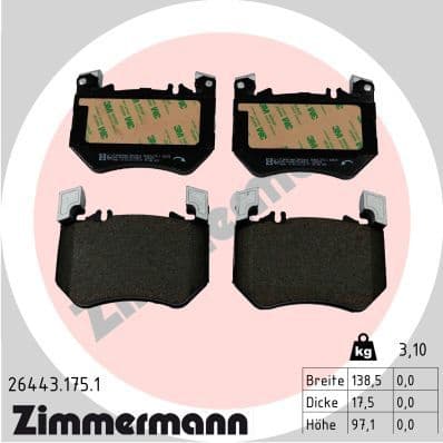 Brake Pad Set, disc brake 26443.175.1