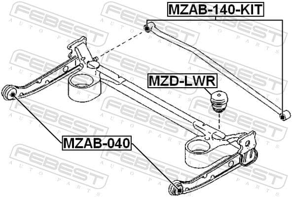 Repair Kit, control arm MZAB-140-KIT - image 2