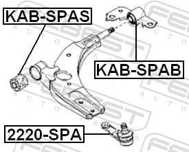 Mounting, control/trailing arm KAB-SPAB - image 2