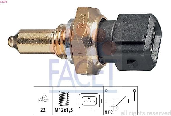 Sensor, coolant temperature Made in Italy - OE Equivalent 7.3272