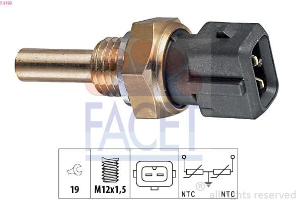 Sensor, coolant temperature Made in Italy - OE Equivalent 7.3192