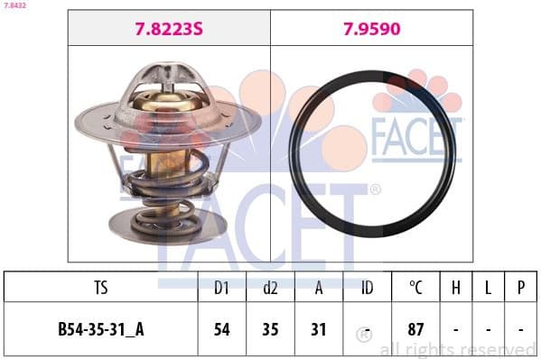 Thermostat, coolant Made in Italy - OE Equivalent 7.8432
