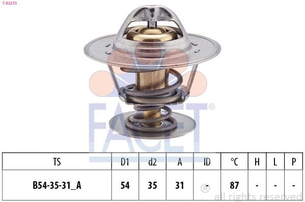 Thermostat, coolant Made in Italy - OE Equivalent 7.8223S