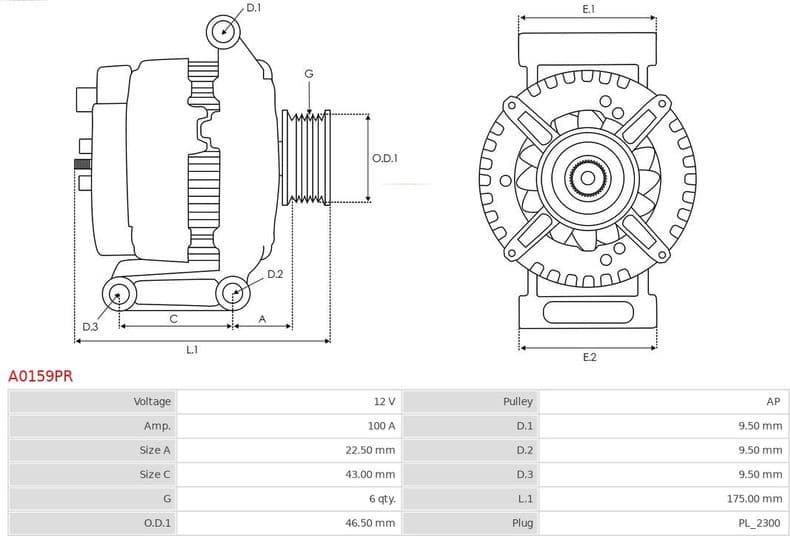 Alternator Remanufactured AS A0159PR - image 5