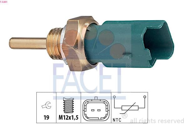 Sensor, coolant temperature Made in Italy - OE Equivalent 7.3261