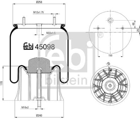 Bellow, air suspension 45098