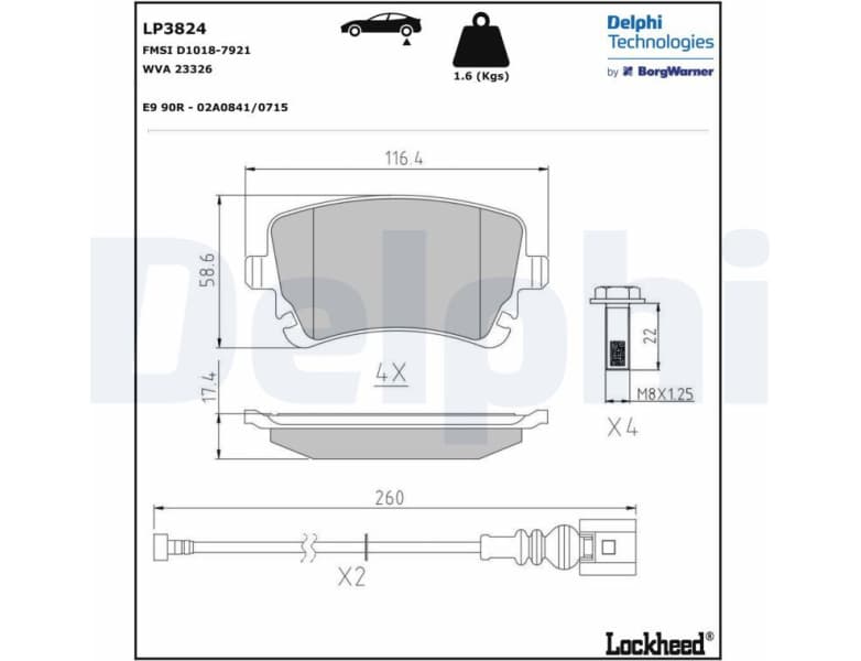 Brake Pad Set, disc brake LP3824