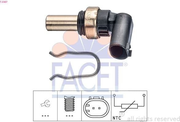 Sensor, coolant temperature Made in Italy - OE Equivalent 7.3387
