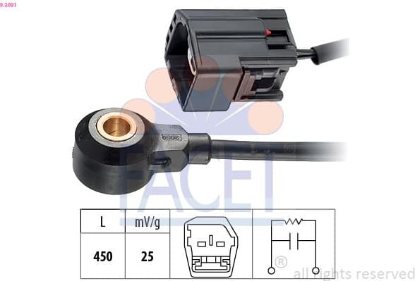 Knock Sensor Made in Italy - OE Equivalent 9.3091