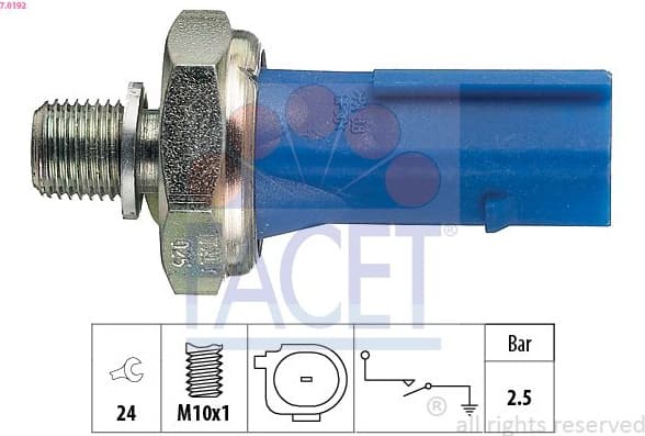 Oil Pressure Switch Made in Italy - OE Equivalent 7.0192