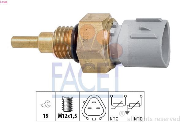 Sensor, coolant temperature Made in Italy - OE Equivalent 7.3368