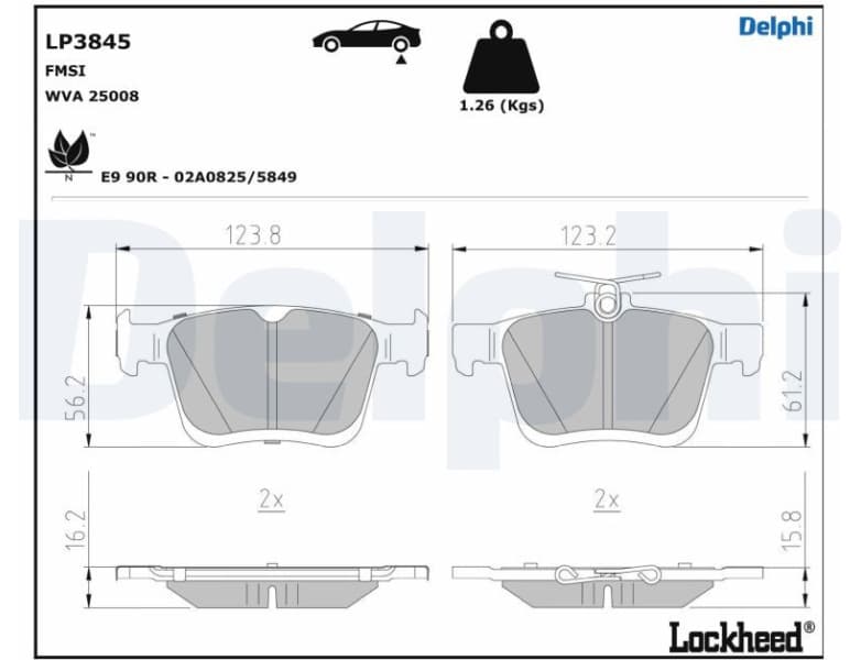 Brake Pad Set, disc brake LP3845