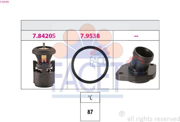 Thermostat, coolant Made in Italy - OE Equivalent 7.8559K