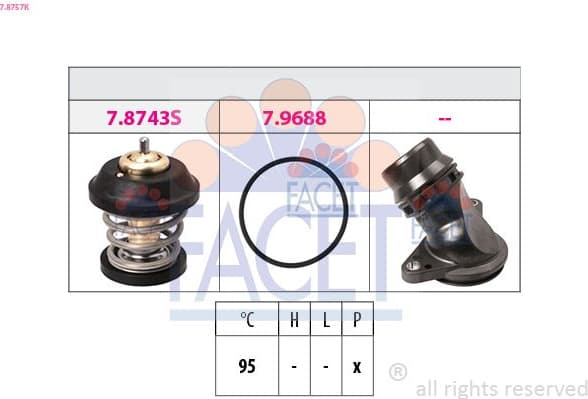 Thermostat, coolant Made in Italy - OE Equivalent 7.8757K