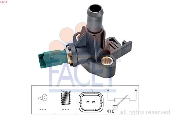 Sensor, coolant temperature Made in Italy - OE Equivalent 7.3318