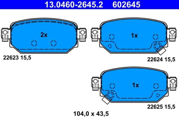 Brake Pad Set, disc brake 13-0460-2645-2