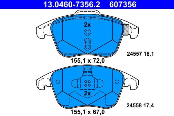 Brake Pad Set, disc brake 13-0460-7356-2