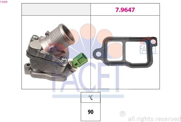 Thermostat, coolant Made in Italy - OE Equivalent 7.8606
