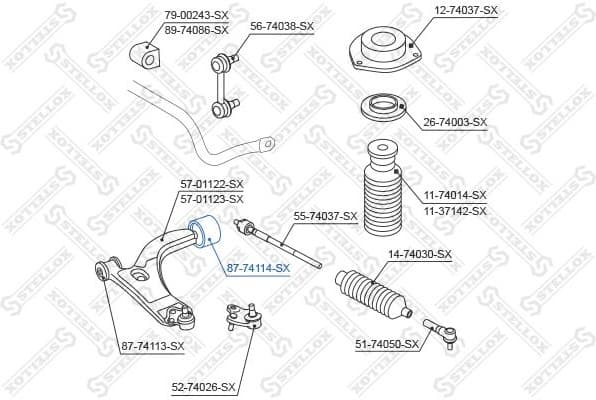 Mounting, control/trailing arm 87-74114-SX - image 2