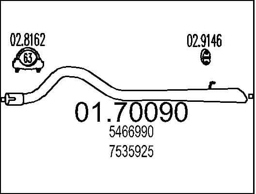 Exhaust Pipe 01.70090