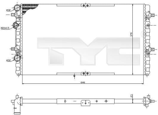 Radiator, engine cooling 731-0002