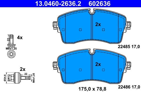 Brake Pad Set, disc brake 13.0460-2636.2