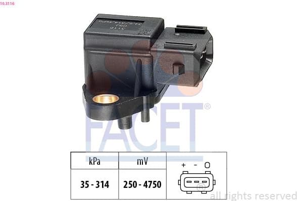 Air Pressure Sensor, altitude adaption Made in Italy - OE Equivalent 10.3116