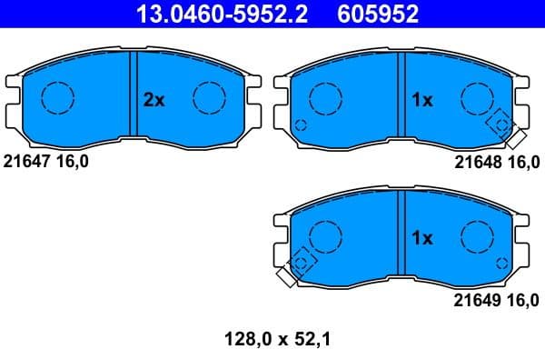 Brake Pad Set, disc brake 13-0460-5952-2
