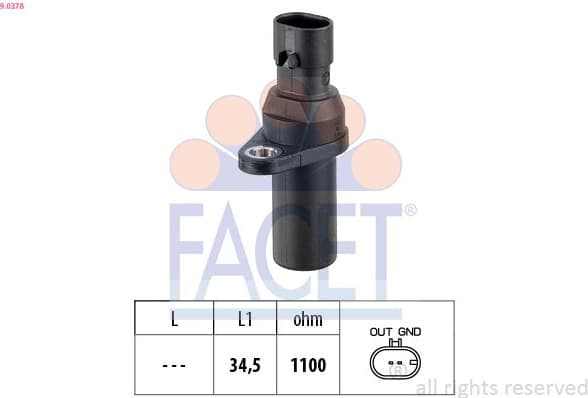 Sensor, crankshaft pulse Made in Italy - OE Equivalent 9.0378