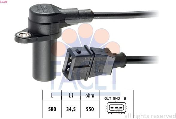 Sensor, crankshaft pulse Made in Italy - OE Equivalent 9.0238