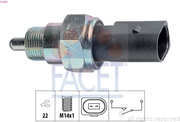 Switch, reverse light Made in Italy - OE Equivalent 7.6238