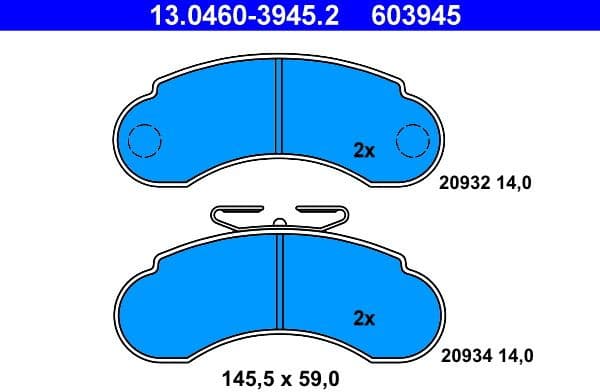 Brake Pad Set, disc brake 13-0460-3945-2