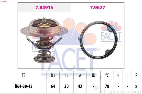 Thermostat, coolant Made in Italy - OE Equivalent 7.8491