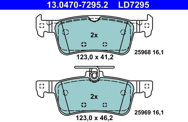 Brake Pad Set, disc brake ATE Ceramic 13-0470-7295-2