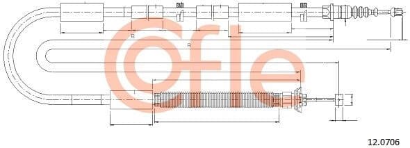 Cable Pull, parking brake 92.12.0706