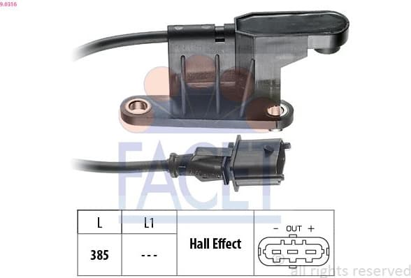 Sensor, camshaft position Made in Italy - OE Equivalent 9.0316