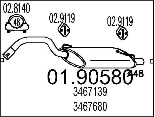 Rear Muffler 01.90580