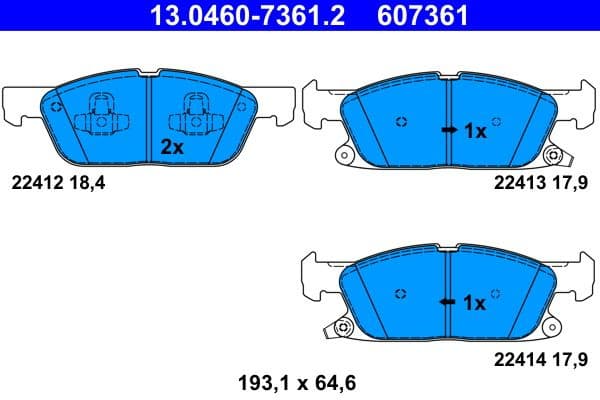 Brake Pad Set, disc brake 13-0460-7361-2