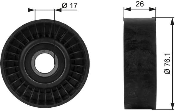 Deflection/Guide Pulley, V-ribbed belt DriveAlign™ T38015