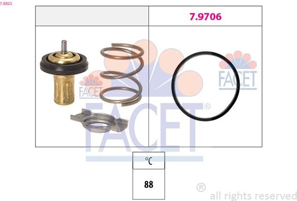 Thermostat, coolant Made in Italy - OE Equivalent 7.8822