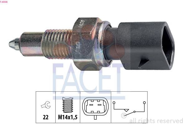 Switch, reverse light Made in Italy - OE Equivalent 7.6038