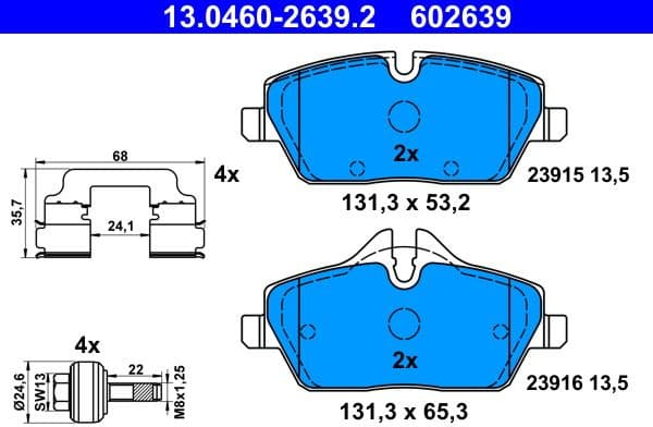 Brake Pad Set, disc brake 13.0460-2639.2